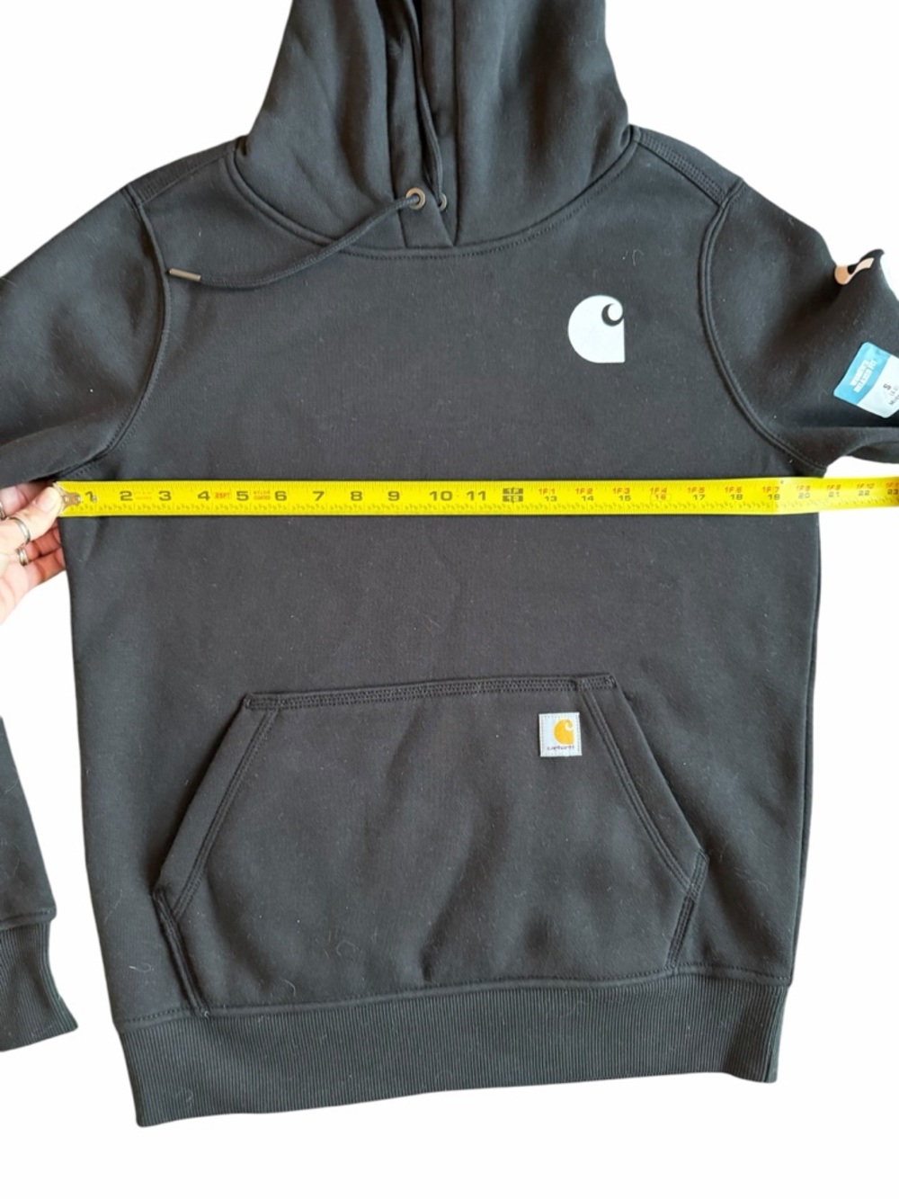 ✨Carhartt Women’s Black Crewneck Hoodie with White Logo - Picture 4 of 7